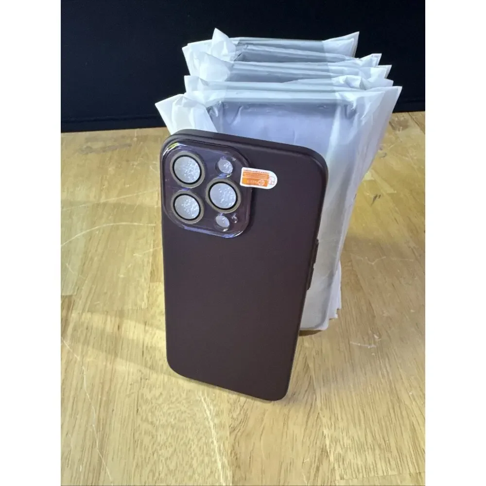 10x iPhone 13 Pro Wine Red Silicone Cases w Camera Lens Protection